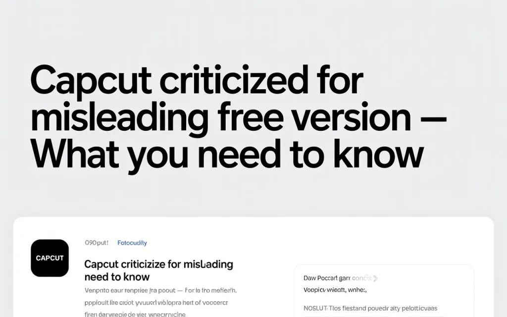 CapCut Criticized for Misleading Free Version — What You Need to Know 1 CapCut Criticized