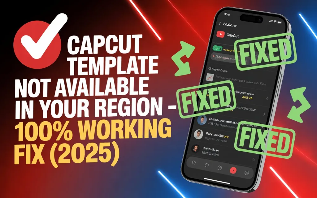 CapCut "Template Not Available in Your Region" — What Actually Fixes It 1 CapCut Template Not Available in Your Region