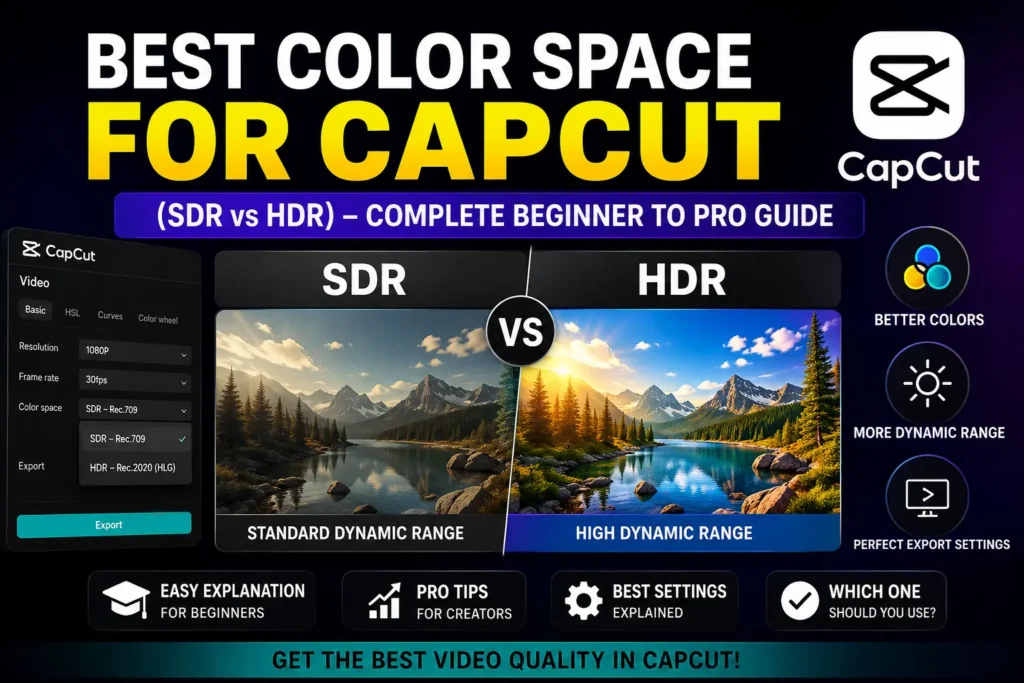 Best Color Space for CapCut (SDR vs HDR) – Complete Beginner to Pro Guide 1 Best Color Space for CapCut (SDR vs HDR) – Complete Beginner to Pro Guide