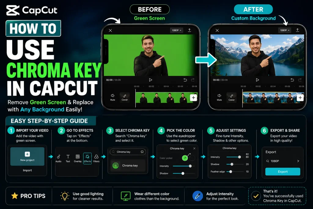 How to Use Chroma Key in CapCut: Complete Green Screen Editing Guide 1 ChatGPT Image Aug 26 2026 03 49 18 PM
