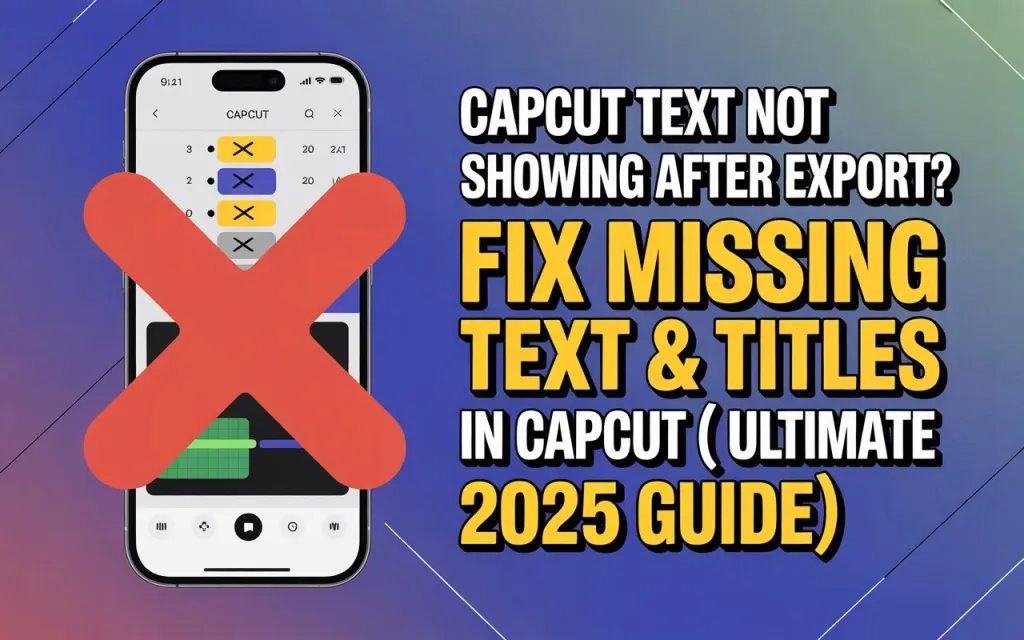 CapCut Text Not Showing After Export? Fix Missing Text & Titles in CapCut (Ultimate 2026 Guide) 1 CapCut Text Not Showing After Export?