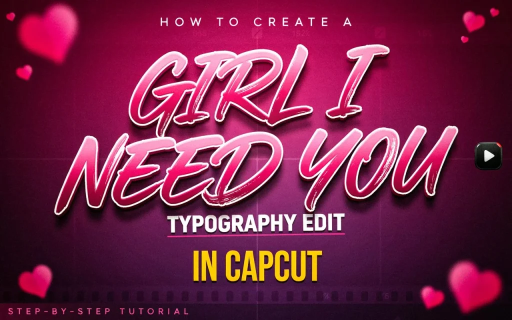 💖 How to Create “Girl I Need You” Song Edit in CapCut (Typography Edit 2026 Guide) 1 girl i need you edit in capcut
