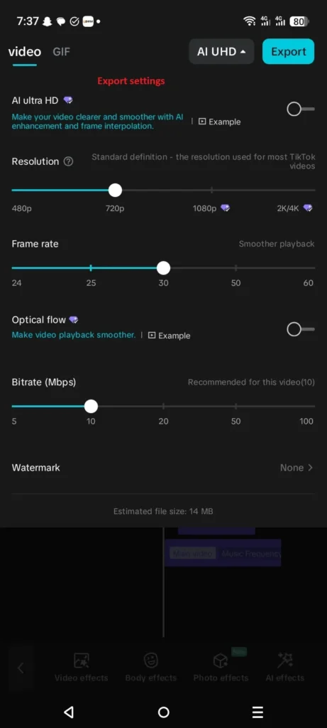 CapCut Export Has a Watermark? Here's Why and How to Fix It 6 CapCut export settings for a watermark-free project