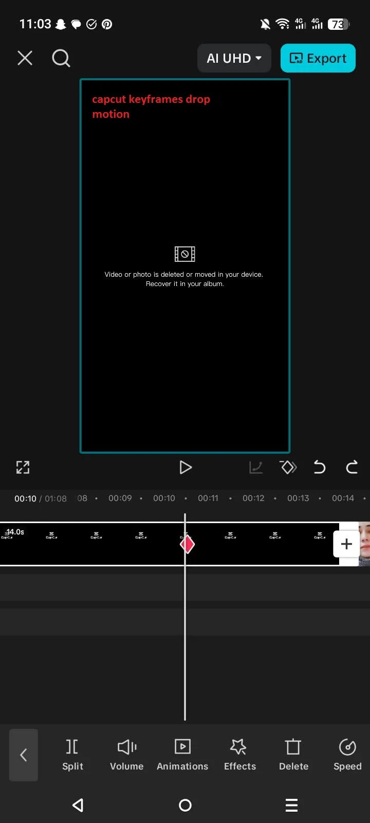 How to Create a Drop Transition in CapCut (Complete 2026 Guide) 5 Keyframes creating downward drop motion on a CapCut clip