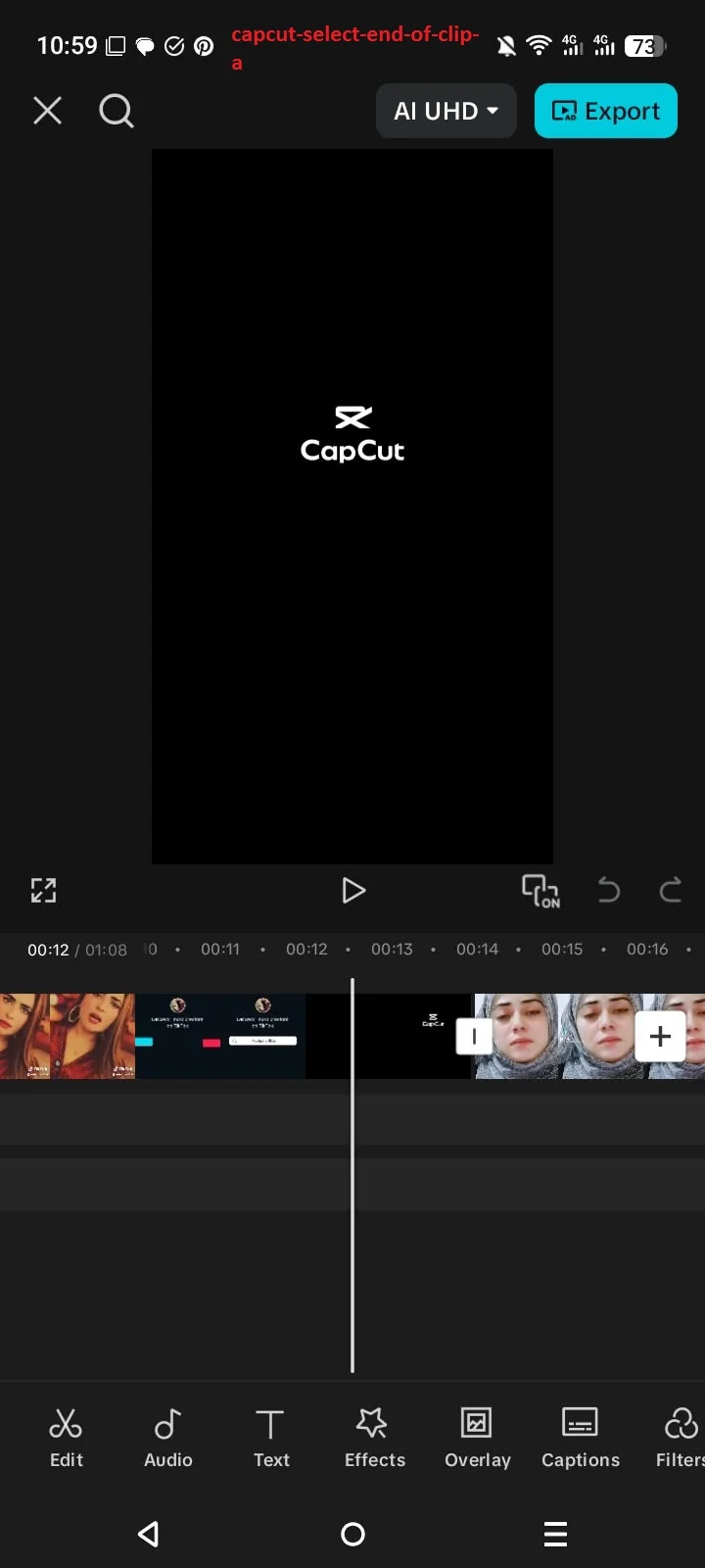 How to Create a Drop Transition in CapCut (Complete 2026 Guide) 3 Selecting the end portion of Clip A for the drop effect